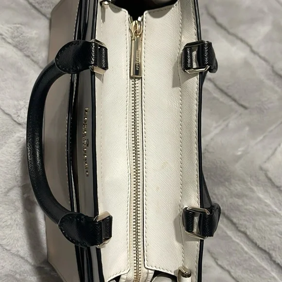 Kate Spade Two-Tone Satchel in Cream and Black - Picture 2 of 7